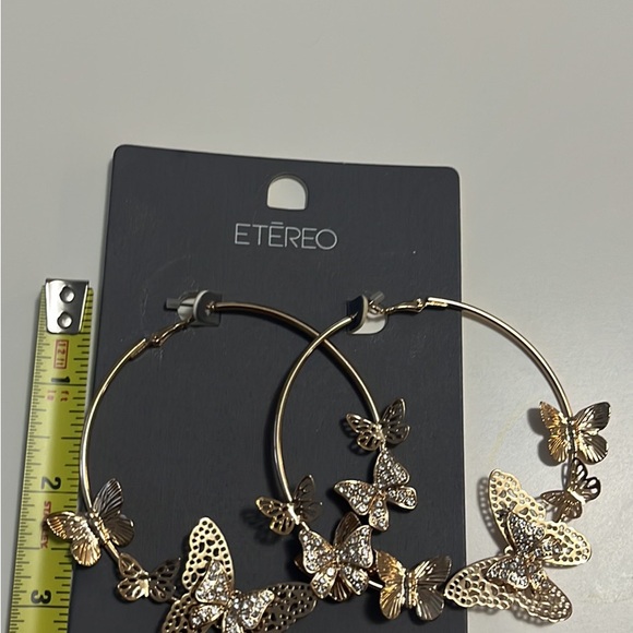 Etereo Butterfly Hoop Earrings - Picture 2 of 2